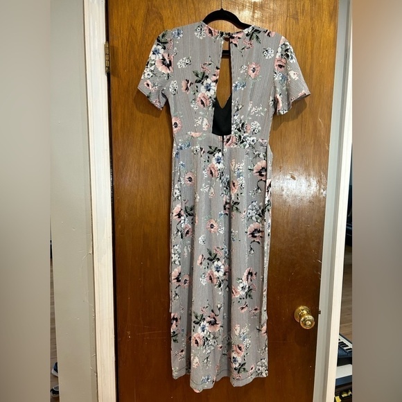 CRYSTAL Sky Womens Jumpsuit Black And White Stripes Floral Size 3 - Picture 14 of 14